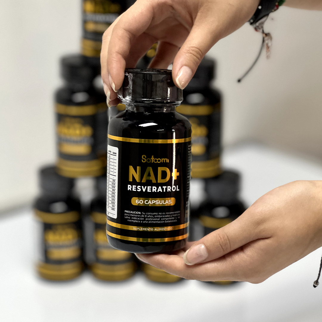 Resveratrol NAD+ Satoomi 60 Cápsulas - Suplemento Antioxidante Anti-Aging con Colágeno y Acai para Energía Celular y Longevidad