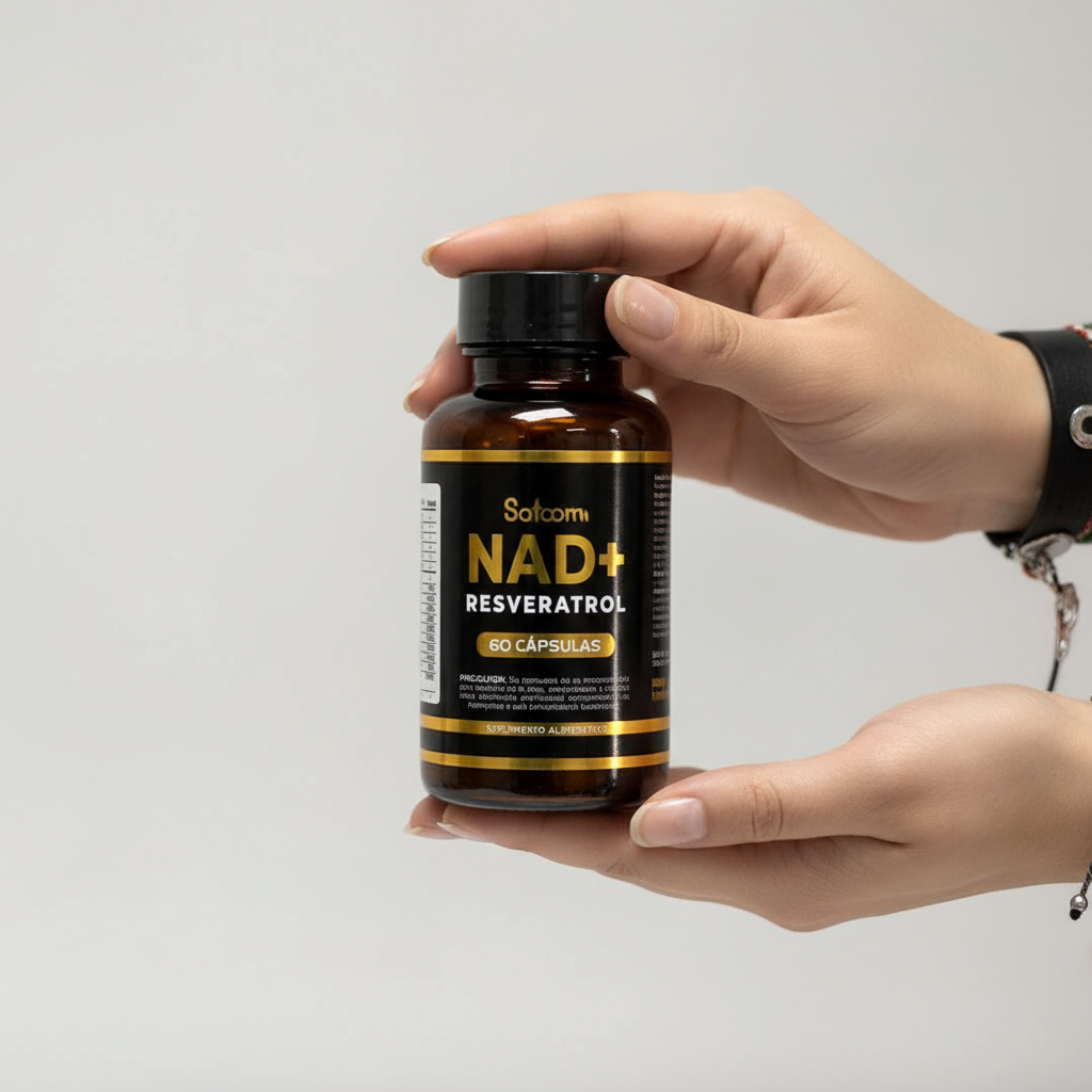 Suplemento Resveratrol NAD+ Colágeno Satoomi - Fórmula Anti-Aging con Acai y Vitaminas para Energía y Longevidad - 60 Cápsulas Chile