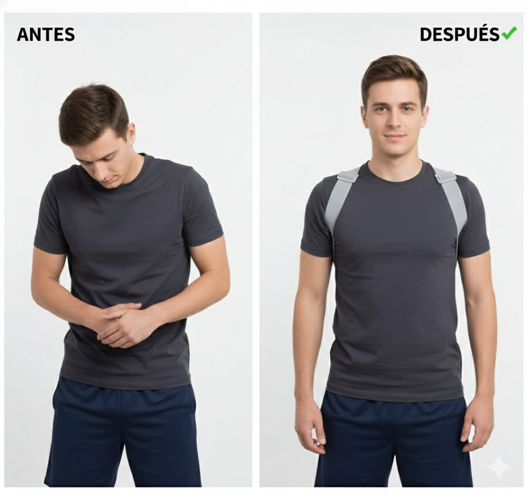 Corrector de Postura Inteligente con Sensor de Vibración - Recargable USB - Ajustable Adultos y Niños